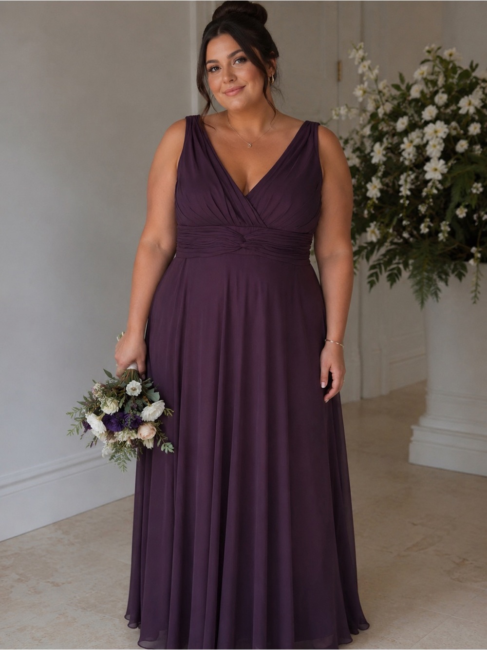 PPlum V-Neck Sleeveless Chiffon Dress